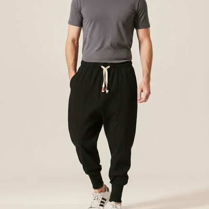 Sarouel Japonais Homme - Noir Lin