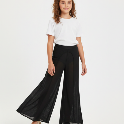 Pantalon Japonais Noir Fluide Ample Fille Maille