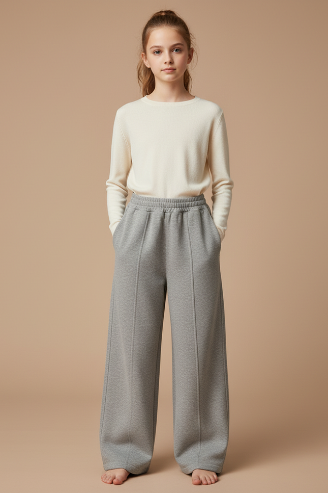 Pantalon Japonais Gris Ample Sport Décontracté Enfant - Molleton