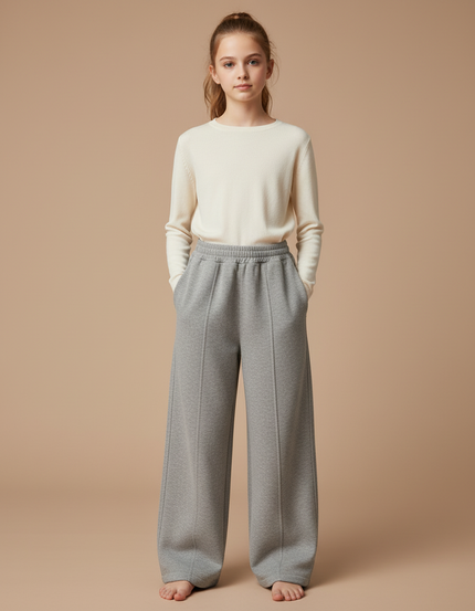 Pantalon Japonais Gris Ample Sport Décontracté Enfant - Molleton