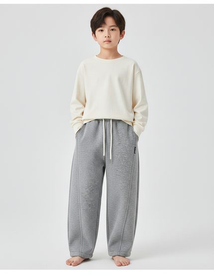 Pantalon Japonais Gris Ample Molletonné Garçon