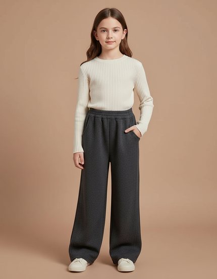 Pantalon Japonais Gris Ample Molleton Chaud Confortable