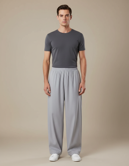 Pantalon Japonais Gris Ample Décontracté Homme - Gabardine