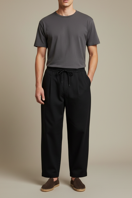 Pantalon Noir Japonais - Gabardine
