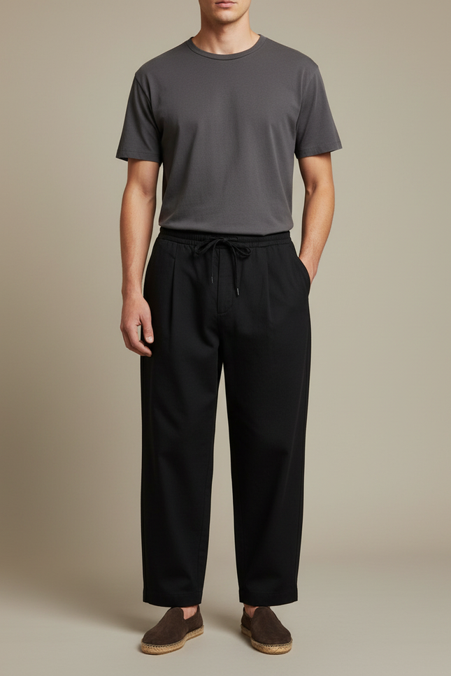Pantalon Noir Japonais - Gabardine