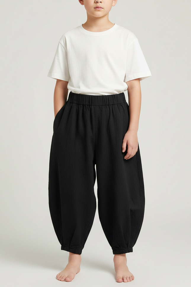 Pantalon Japonais Noir Bouffant Coton Enfants