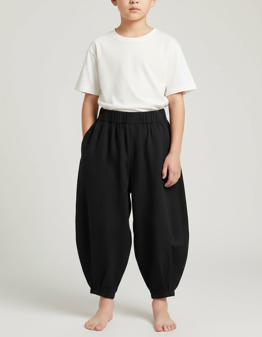 Pantalon Japonais Noir Bouffant Coton Enfants