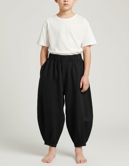 Pantalon Japonais Noir Bouffant Coton Enfants