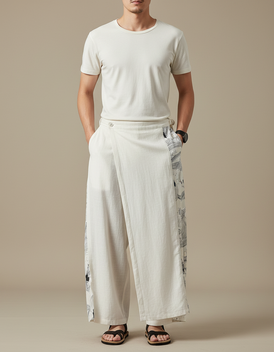 Pantalon Japonais Samouraï - Beige Lin