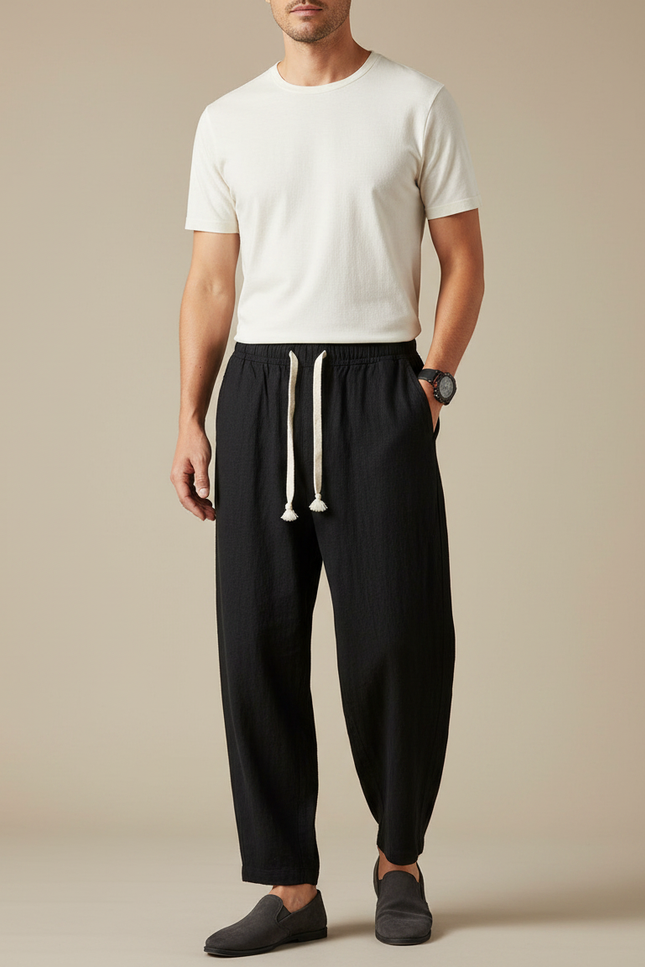 Pantalon Large Japonais - Noir Lin