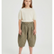 Pantalon Japonais Fleuri Vert Ample Enfant Décontracté - Kaki Coton