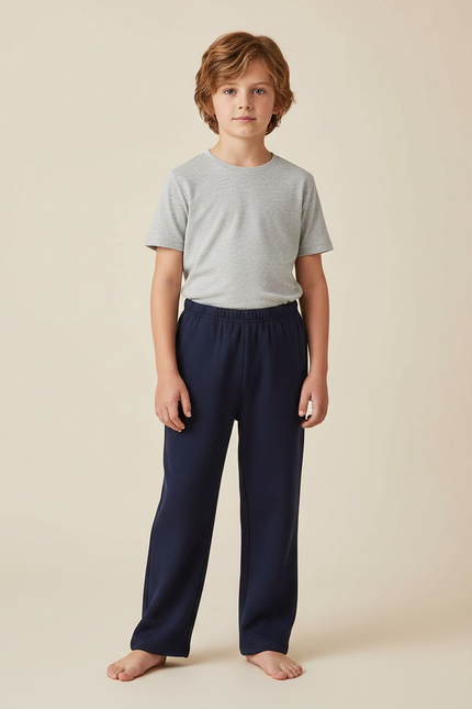 Pantalon Japonais Bleu Marine Ample Molleton Enfant