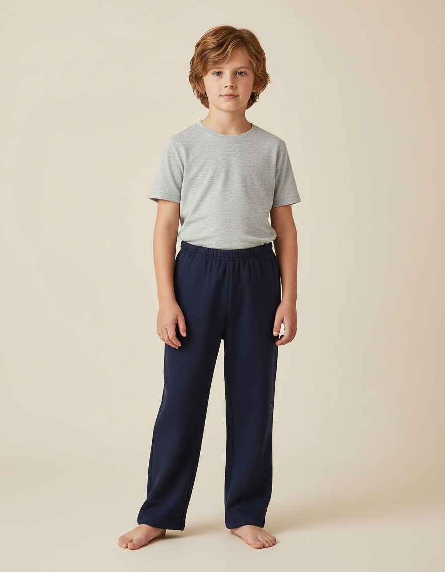 Pantalon Japonais Bleu Marine Ample Molleton Enfant