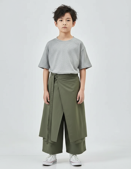 Pantalon Japonais Kaki Ample Coton Enfant Original
