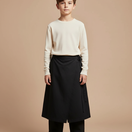 Pantalon Japonais Noir Ample Enfant Kimono Coton