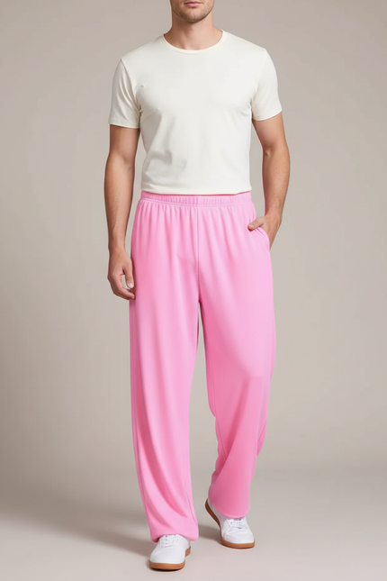 Pantalon Japonais Rose Ample Confortable Unisexe - Polyester