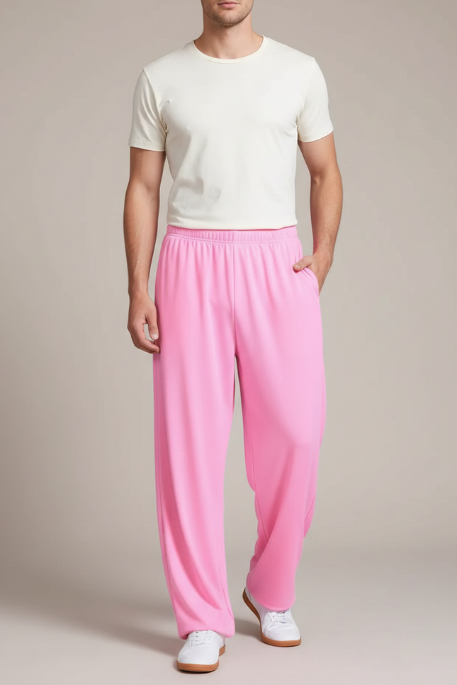 Pantalon Japonais Rose Ample Confortable Unisexe - Polyester