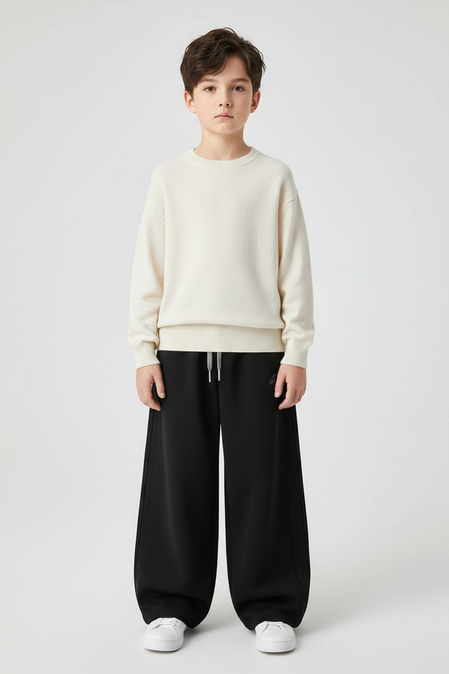 Pantalon Japonais Noir Ample Coton Sport Enfant - Molleton