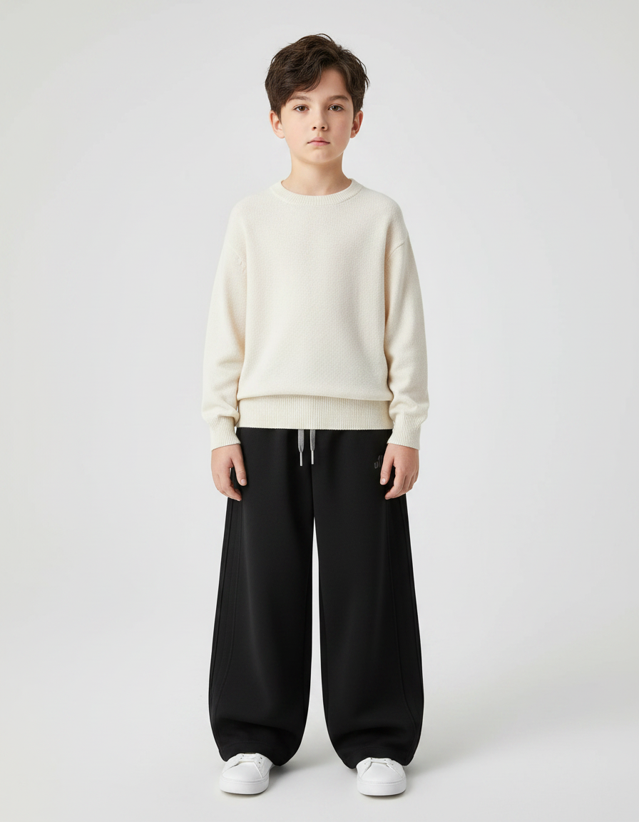 Pantalon Japonais Noir Ample Coton Sport Enfant - Molleton