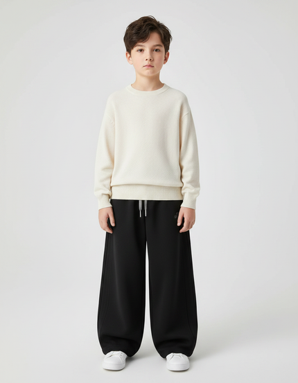 Pantalon Japonais Noir Ample Coton Sport Enfant - Molleton