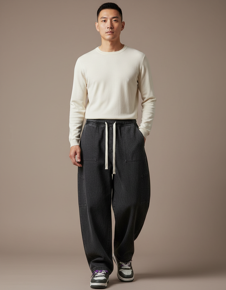 Pantalon De Travail Japonais - Gris Jean