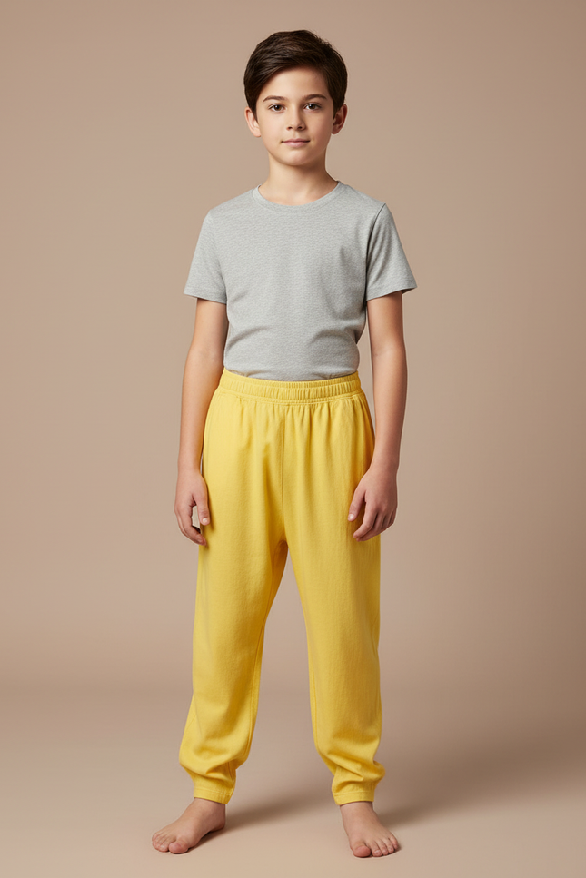 Pantalon Japonais Jaune Ample Coton Confortable Enfant - Molleton