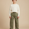 Pantalon Japonais Kaki Ample Décontracté Enfant Droit - Toile