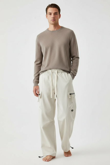 Pantalon Cargo Japonais Homme - Beige Polyester