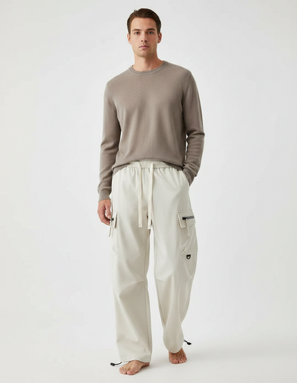 Pantalon Cargo Japonais Homme - Beige Polyester