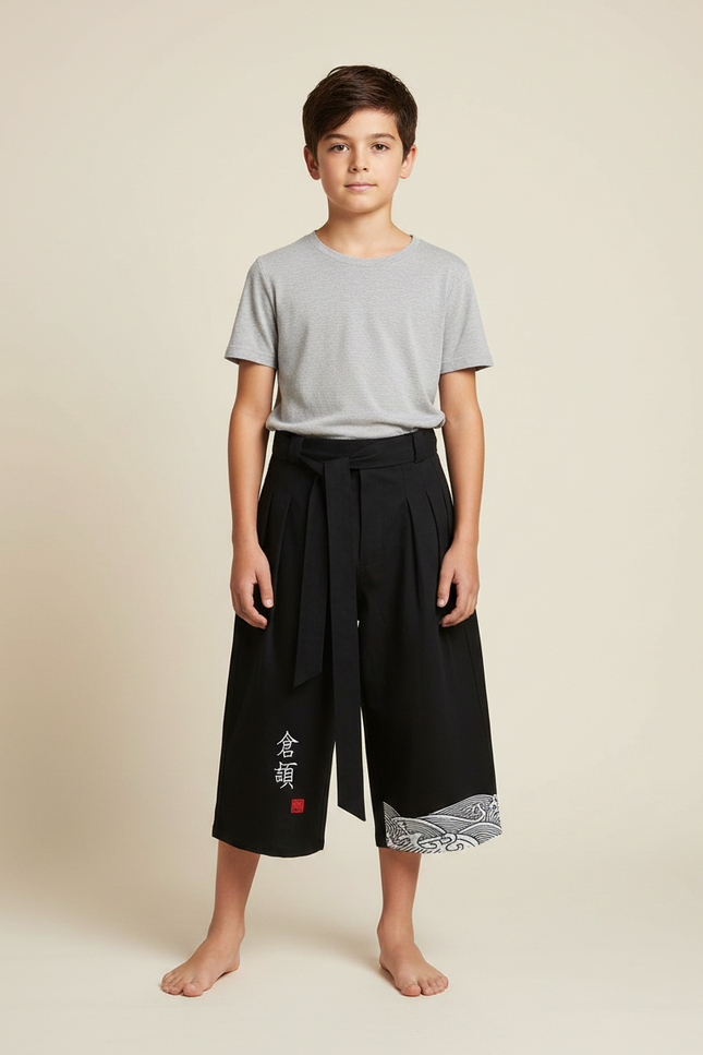 Pantalon Costume Japonais - Noir Gabardine