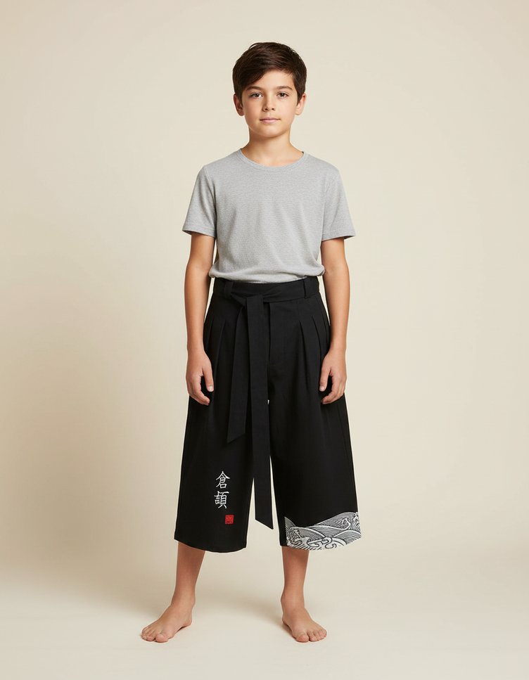 Pantalon Costume Japonais - Noir Gabardine