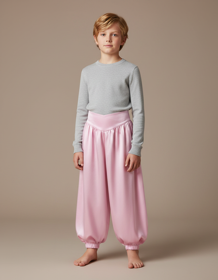 Pantalon Japonais Rose Satiné Bouffant Ample Enfant