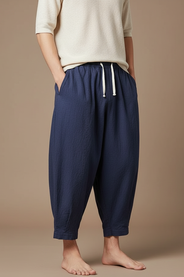 Pantalon Court Japonais Homme - Marine Lin
