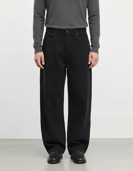 Pantalon Japonais Noir Large Coton Décontracté Homme