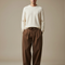 Pantalon Japonais Marron Côtelé Ample Homme Décontracté - Cordé