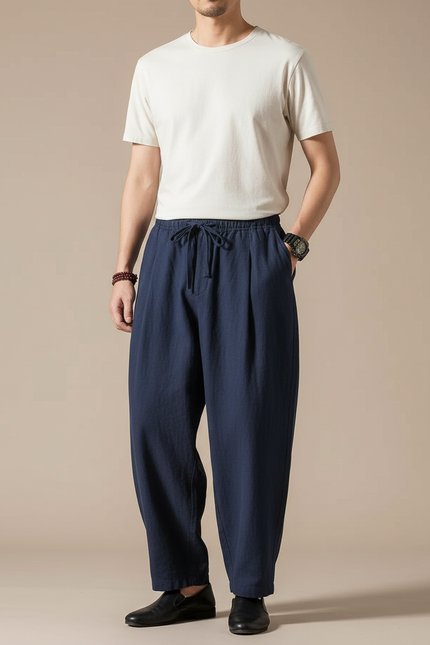 Pantalon Ample Japonais - Marine Lin