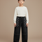 Pantalon Japonais Noir Large Carreaux Garçon Décontracté - Jean
