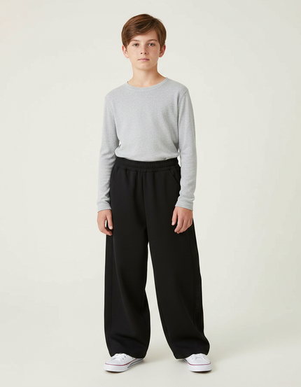 Pantalon Japonais Noir Ample Décontracté Enfant Sport - Molleton