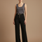 Pantalon Japonais Noir Fluide Élégant Taille Haute Femme - Viscose