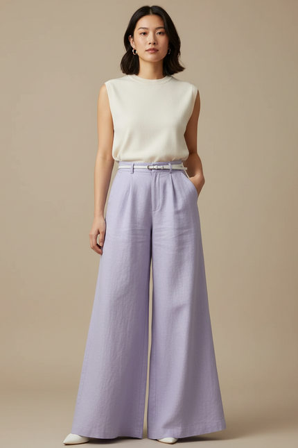 Pantalon Japonais Violet Lin Ample Fluide Femme