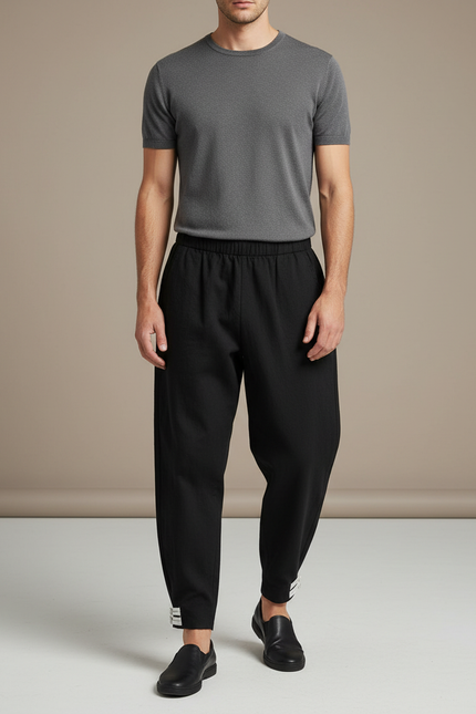 Pantalon Japonais Noir Ample Coton Homme