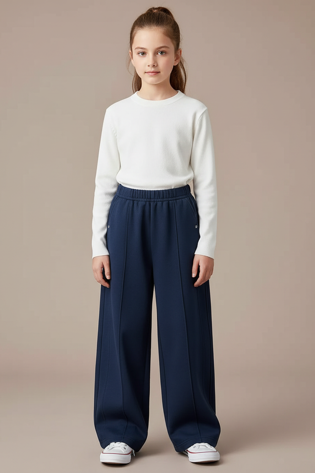 Pantalon Japonais Marine Ample Coton Enfant Sport - Molleton