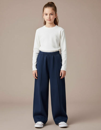 Pantalon Japonais Marine Ample Coton Enfant Sport - Molleton