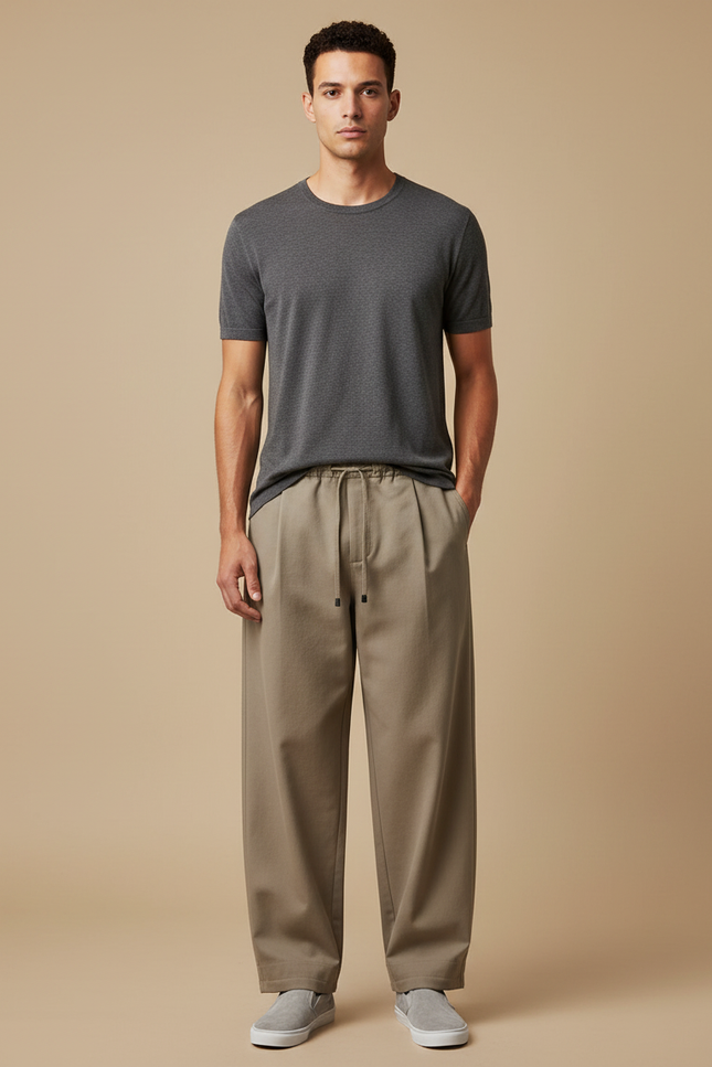 Pantalon Confort Japonais - Kaki Gabardine