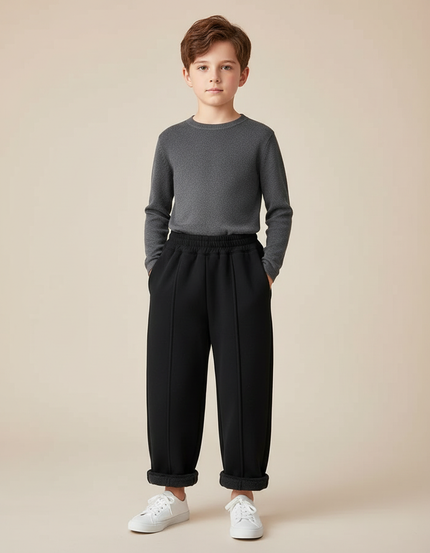 Pantalon Japonais Noir Ample Droit Enfant - Molleton