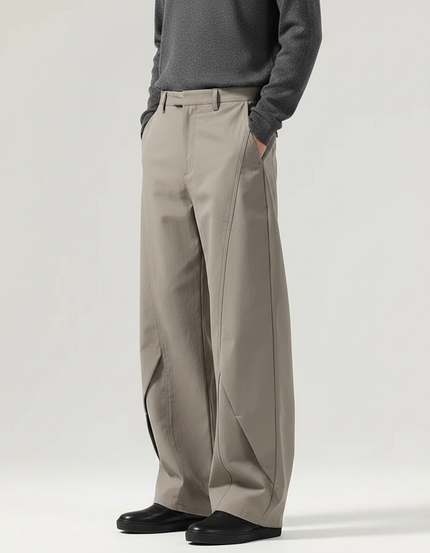 Pantalon Japonais Beige Ample Droit Décontracté Homme - Gabardine