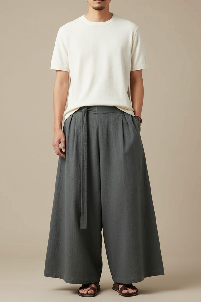 Pantalon Jupe Japonais - Kaki Lin