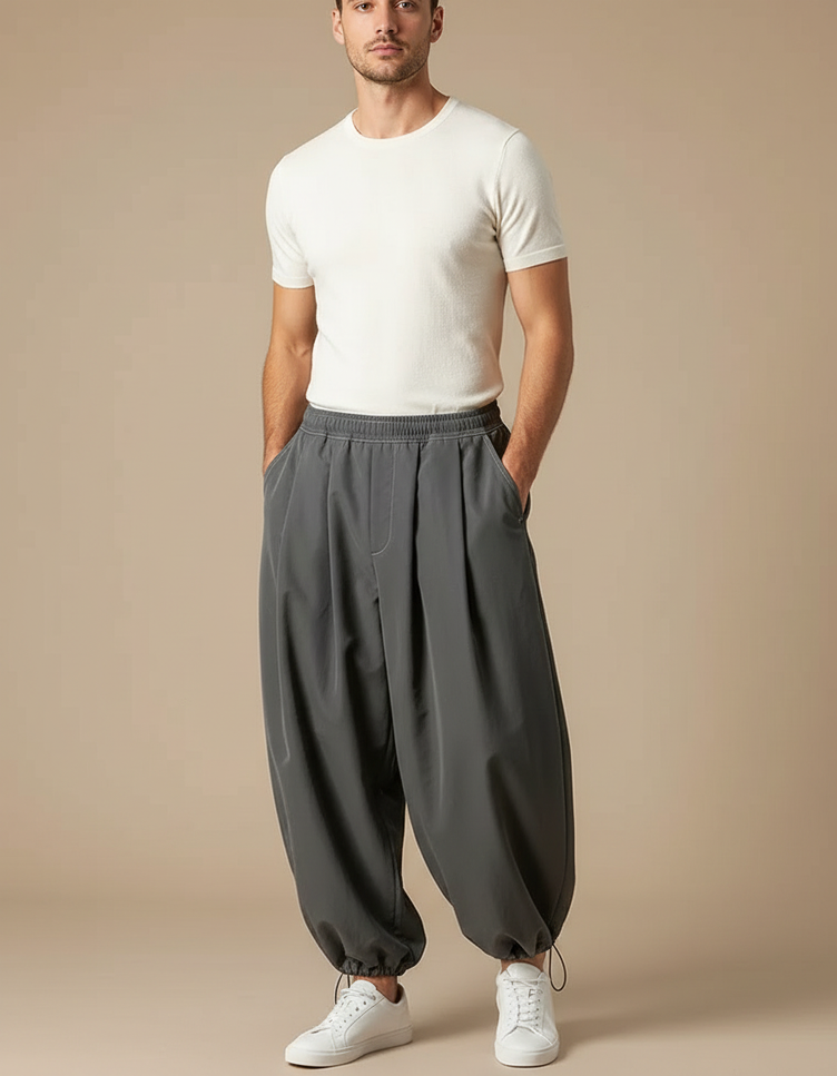Pantalon Japonais - Gris Polyester