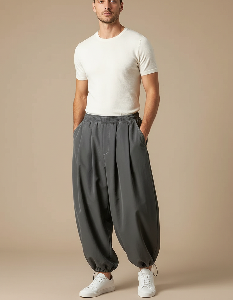 Pantalon Japonais - Gris Polyester