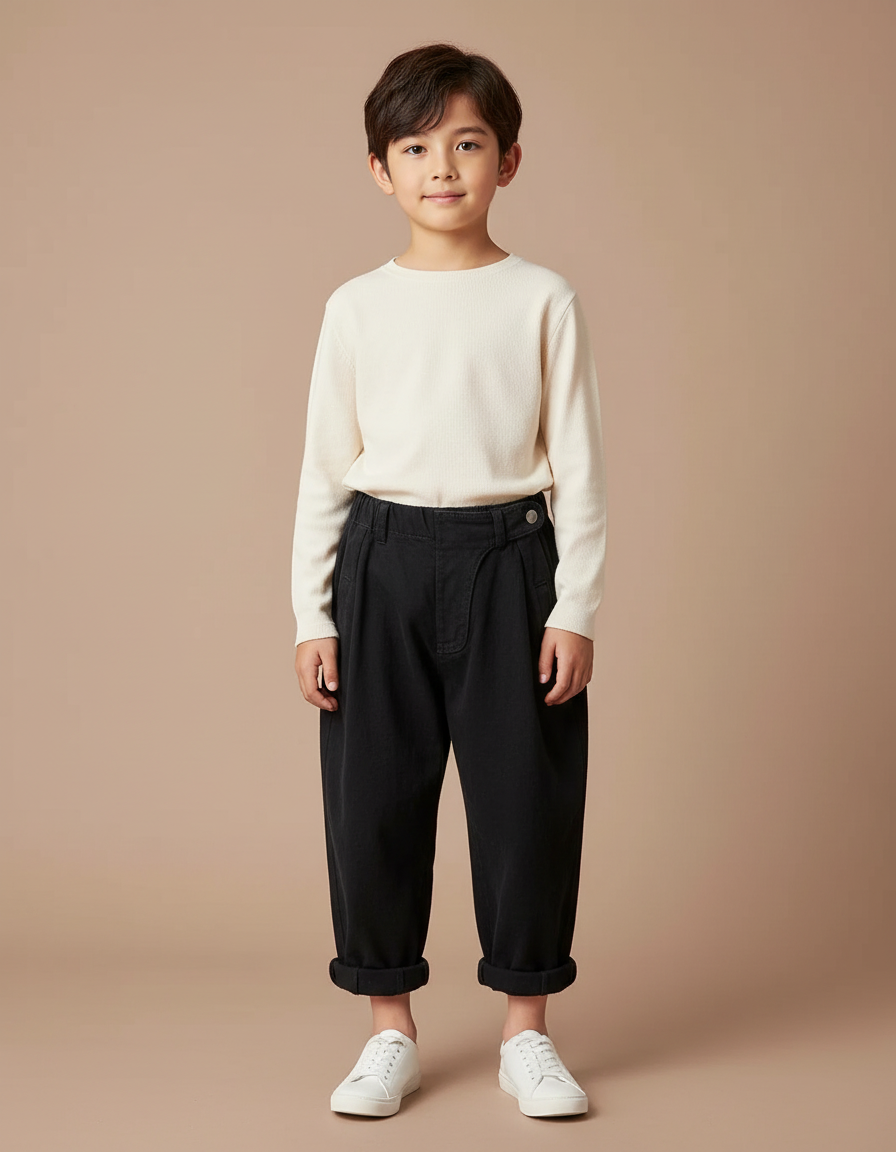 Pantalon Japonais Noir Ample Coton Enfant